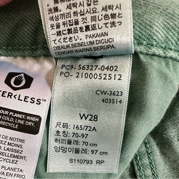 Levi’s 501 High Rise Dusty Beryl Green Raw Hem Denim Shorts -Y2K Vibes Size 28 - Picture 9 of 9